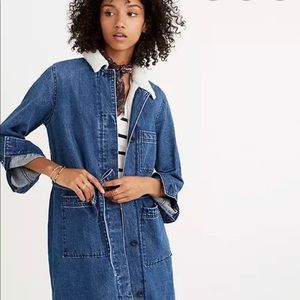 Madewell denim duster - shearling edition